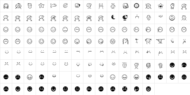 Smileyface Font 3 Regular  glyph index