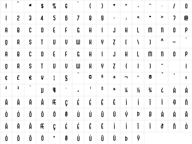 Hamburger Menu Marquee Regular  glyph index