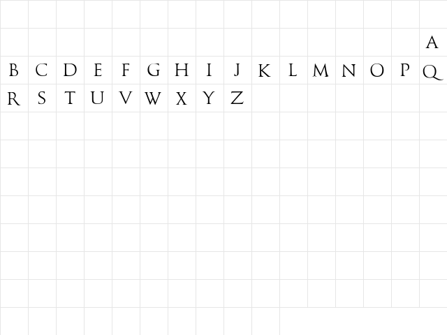 Caesario Demo Regular  glyph index