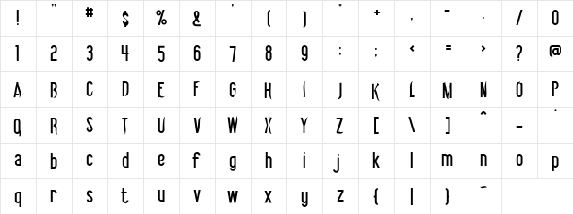 Vibrolator Regular  glyph index