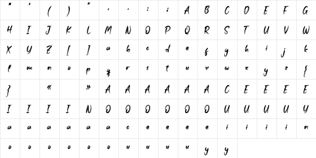 Growth Personal Use  glyph index
