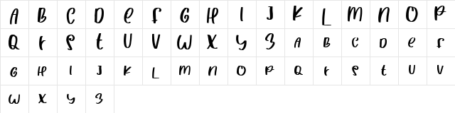 CHRISTMAS GIVEAWAY Regular  glyph index