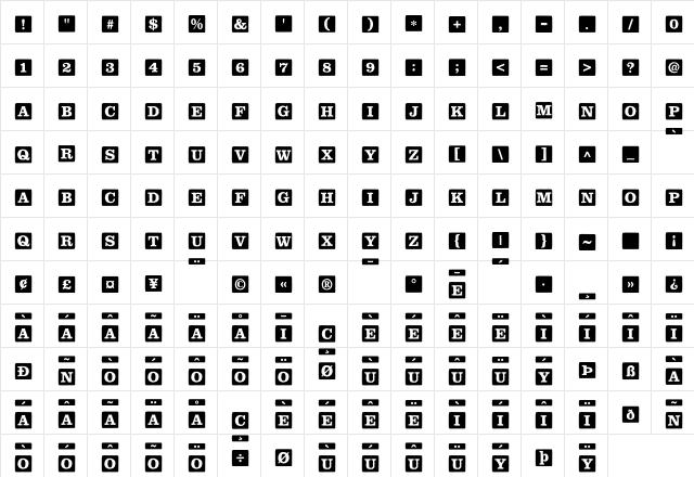 ChildsPlay BlocksSolid  glyph index