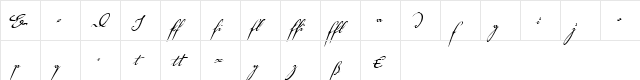 Voluta Script Regular  glyph index