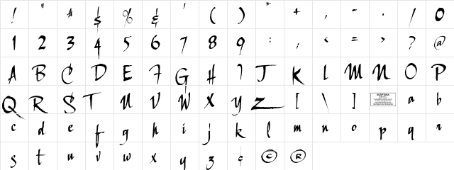 LHF Scriptana COND Regular  glyph index