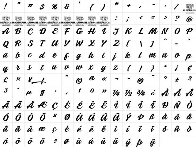 Mean Casat Med PERSONAL USE Regular  glyph index