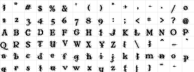 Mary Jane deGroot Regular  glyph index