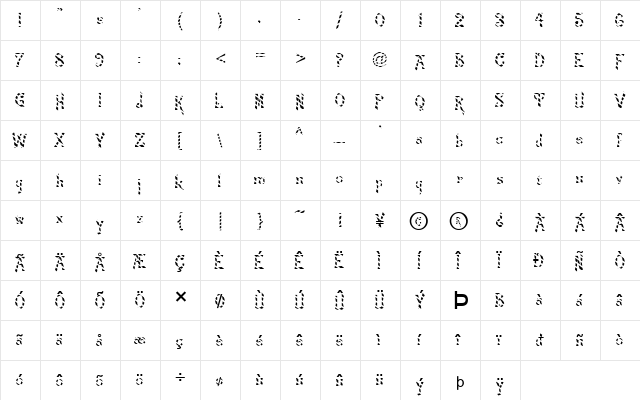 FZ JAZZY 21 STRIPED Normal  glyph index