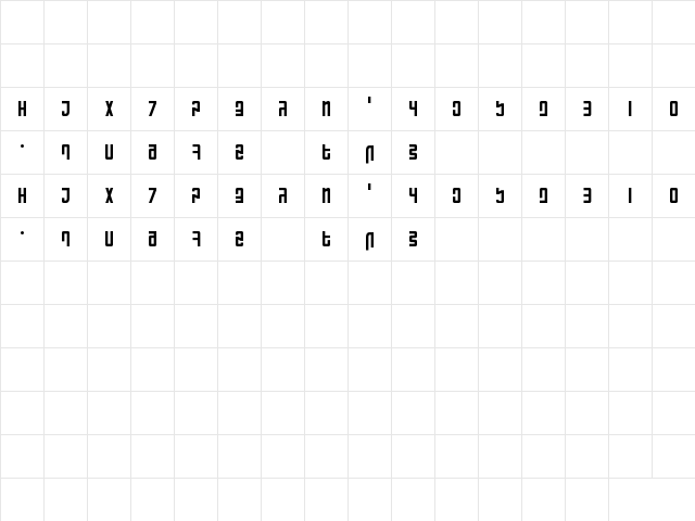 Ranmorian Standard beta Regular  glyph index