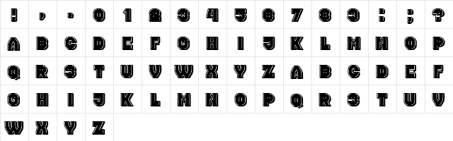 Nonsense Filled Regular  glyph index