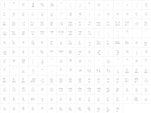 Anatomy Guides Regular  glyph index