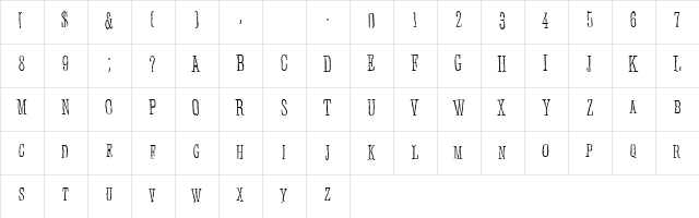 Anhedonia Regular  glyph index