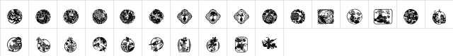 JW Floral Dings V.1 Regular  glyph index