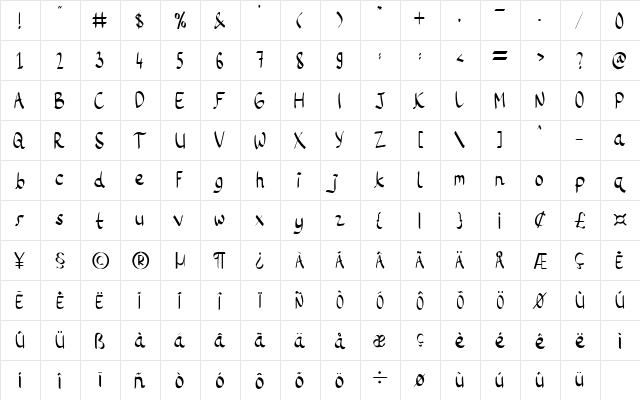 Little Waves Regular  glyph index