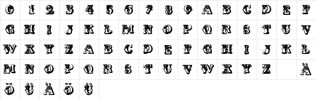 Melancholie4 Regular  glyph index
