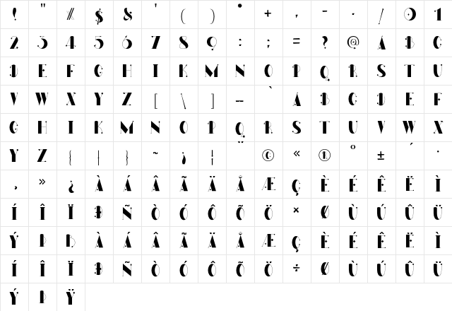 FN Dagon Deco  glyph index