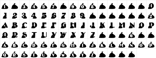 LMS Rubbish Regular  glyph index