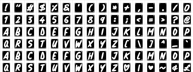 School Play Regular  glyph index