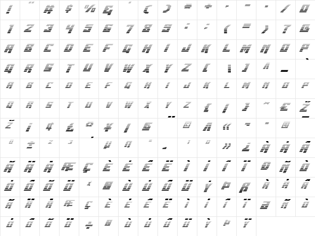 Whiskey Bravo Victor Gradient Regular  glyph index