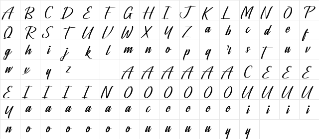 Souther Demo Regular  glyph index