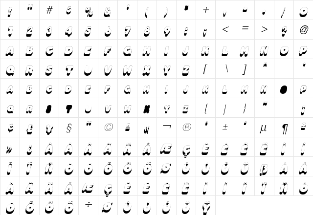 OleadsShadowSCapsSSK Italic  glyph index