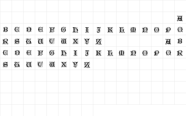 Genzsch Initials Normal  glyph index