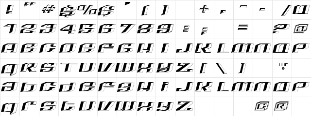 LHF Quantum CONVEX Regular  glyph index