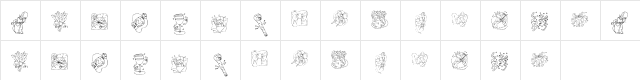 KR Party Time Dings Regular  glyph index