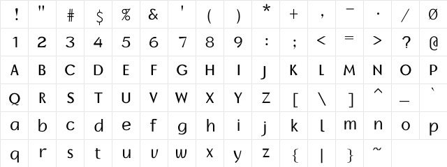 BorzoiRegular Regular  glyph index