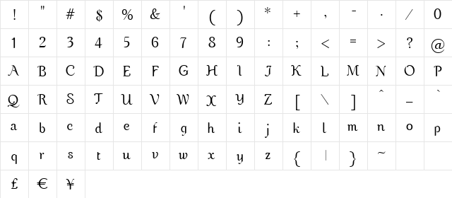 COM4t Nuvu Regular Regular  glyph index