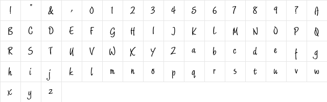 QK Phoebe Regular  glyph index