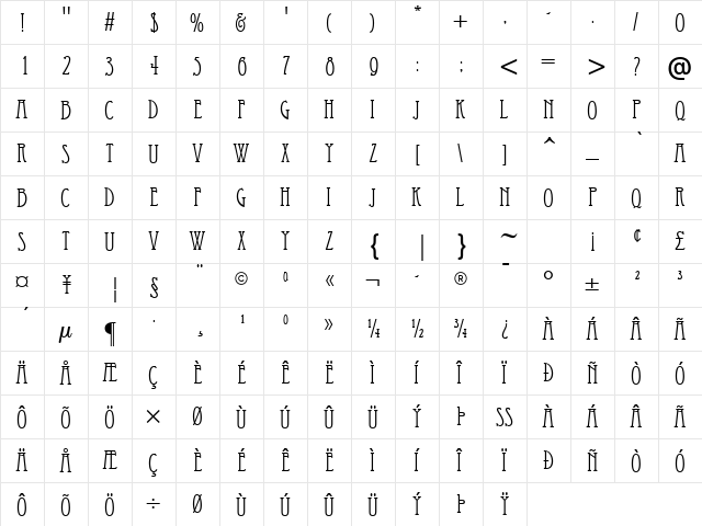 Economicals Regular  glyph index