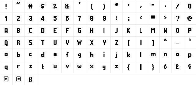 Silom Regular  glyph index