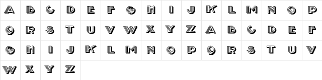 Adriatica Hollow Regular  glyph index