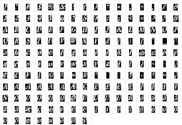 Craft BlackReversed  glyph index