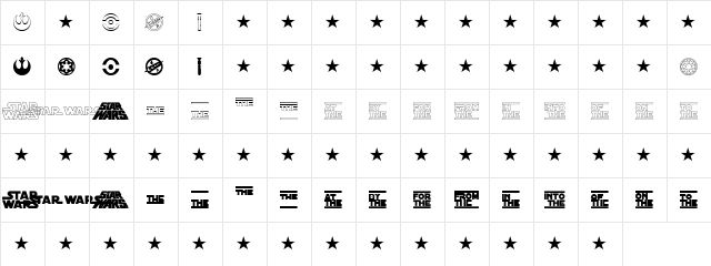 Distant Galaxy Symbols Regular  glyph index