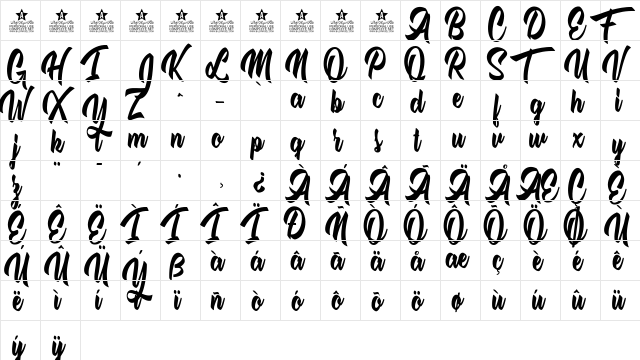 Dontchastop Personal Use Regular  glyph index