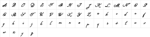 Magdalena FREE Regular  glyph index