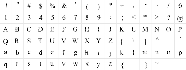 Brooks Regular  glyph index