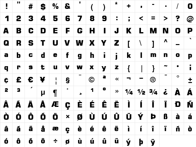 Square721 Blk Normal  glyph index