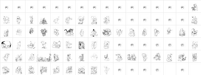001 Disney's Pooh1 Regular  glyph index