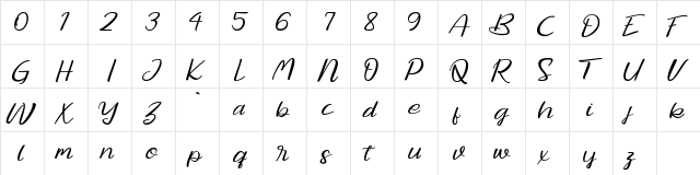 Michelline Regular  glyph index