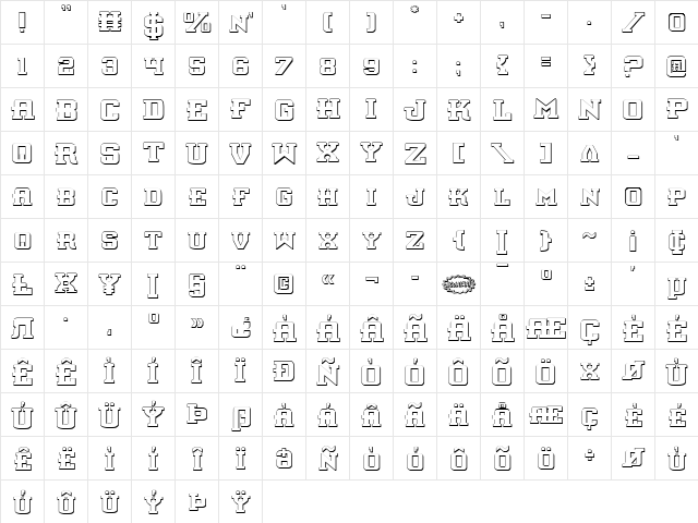 Interceptor Shadow Shadow  glyph index