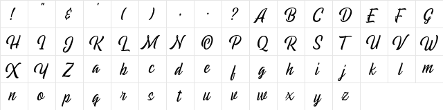 Echomotors Script Demo Regular  glyph index