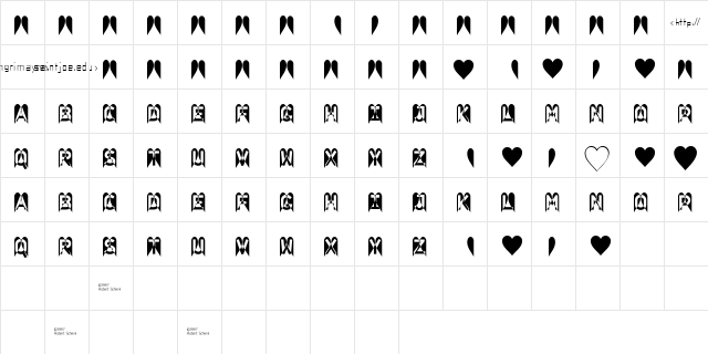 VDMassacre Regular  glyph index