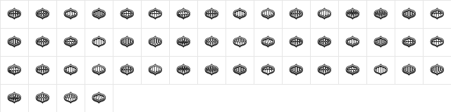Formogram Hollow Regular  glyph index