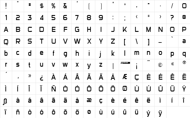 Sui Generis Condensed Light Regular  glyph index