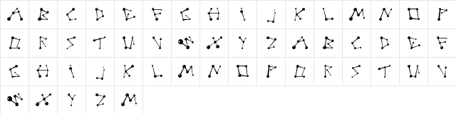 BPmolecules Regular  glyph index