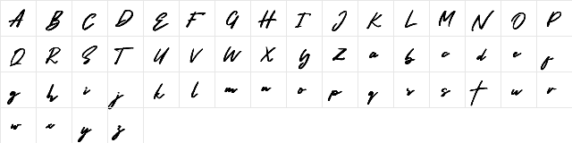 Hariston Regular  glyph index