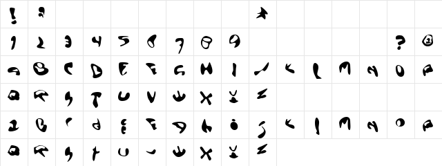 Littlegirl Regular  glyph index
